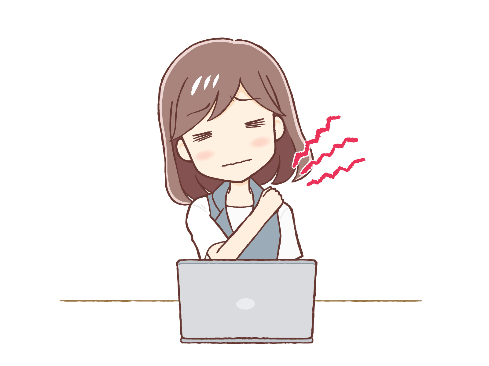 デスクワークで疲れる女性｜デスクワークで自律神経が乱れる？オフィスでできる簡単ケア