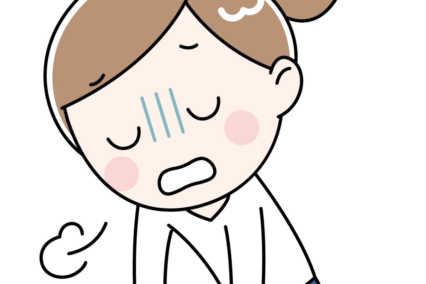 しんどい女性イラスト｜指定難病…クローン病（CD）とは｜ 治療法や寛解への道のりを解説