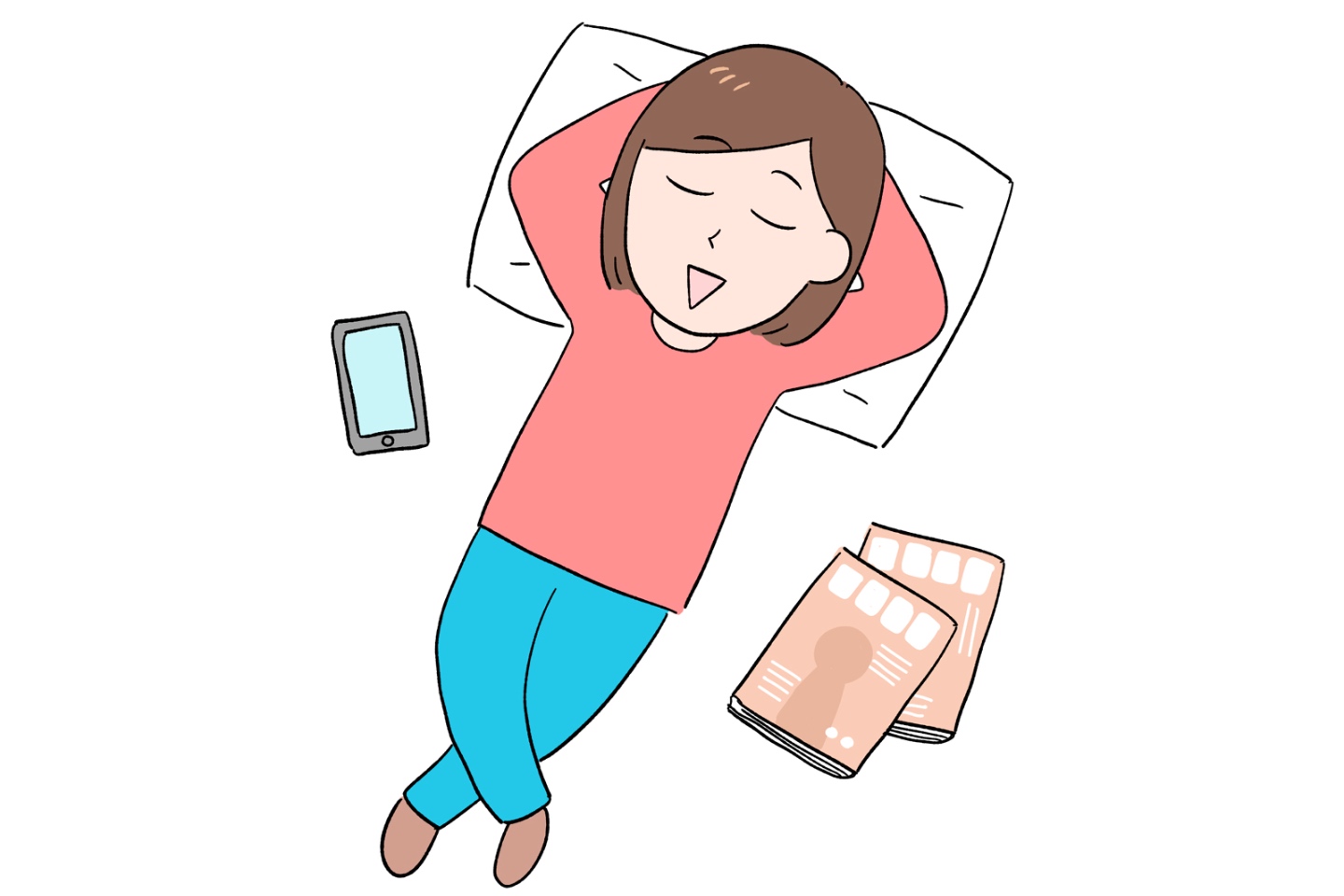 ゴロゴロ過ごすイラスト｜運動不足が自律神経の乱れを引き起こす？簡単ストレッチ3選