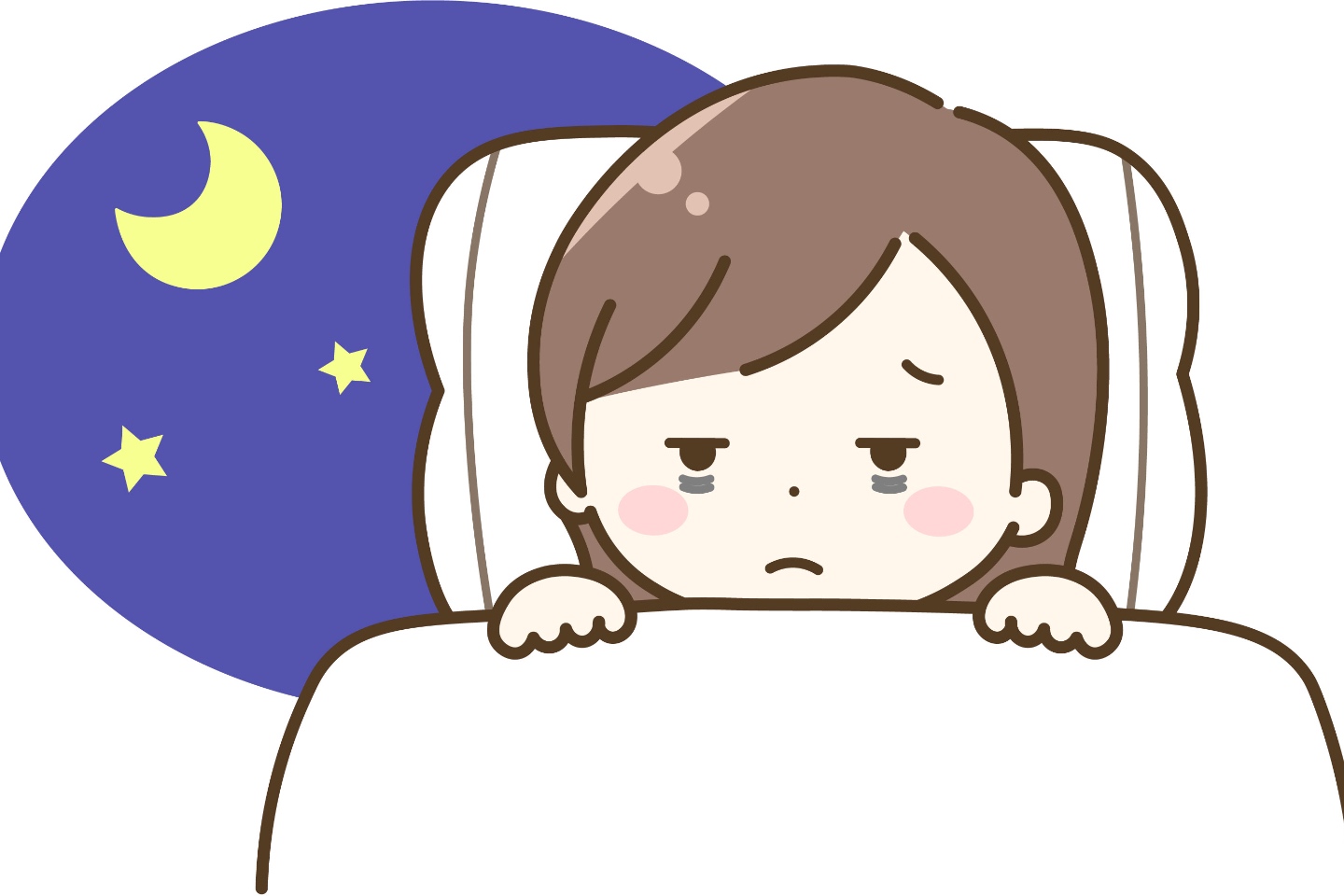眠れない女性イラスト｜不眠症と自律神経の関係とは？質の良い睡眠を取り戻す方法